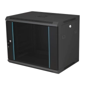 Szafka wisząca rack 19" 12U 600x450 drzwi szklane czarna Q-LANTEC