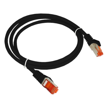 Patchcord RJ45 S/FTP kat.6A LSOH 0.5m czarny ALANTEC