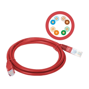 Patchcord RJ45 UTP kat.5e PVC 5m czerwony ALANTEC
