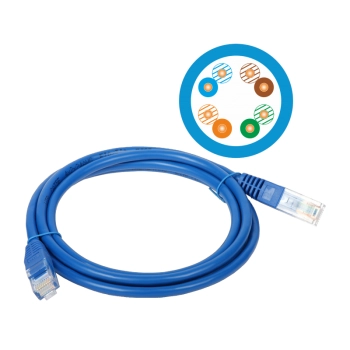 Patchcord RJ45 UTP kat.5e PVC 3m niebieski ALANTEC