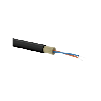 Kabel światłowodowy OS2 abonencki FTTx okrągły SM 2J 9/125 G652D LSOH, całkowicie dielektryczny, czarny ALANTEC