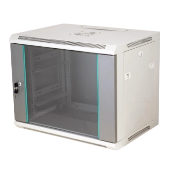 Szafka wisząca rack 19" 18U 600x450, drzwi szklane, szara Q-LANTEC
