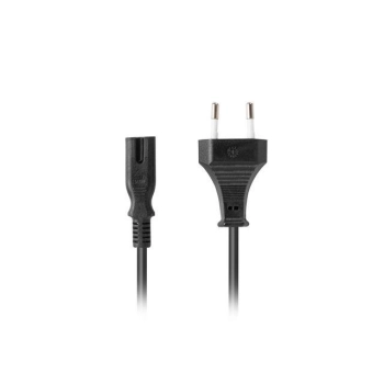 KABEL ZASILAJĄCY EURO (RADIOWY) CEE 7/16->IEC 320 C7 1.8M VDE CZARNY LANBERG-100847