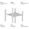 Półka stała IS/0,5U 350 mm, (gł. montażu: 350-450 mm) mocowana na 4 belkach - szara ZPAS-104041