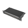 PATCH PANEL 12 PORT 1U 10" KAT.5E FTP EKRANOWANY CZARNY LANBERG