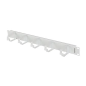 ORGANIZER KABLI 19" 1U Z 5 METALOWYMI UCHWYTAMI TYP B SZARY LANBERG