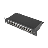 PATCH PANEL 12 PORT 1U 10" KAT.5E FTP EKRANOWANY CZARNY LANBERG