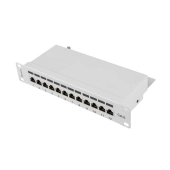 PATCH PANEL 12 PORT 1U 10" KAT.6 FTP EKRANOWANY SZARY LANBERG