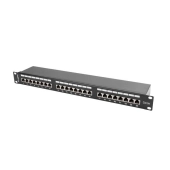 PATCH PANEL 24 PORT 1U 19" KAT.5E FTP EKRANOWANY CZARNY LANBERG