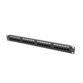 PATCH PANEL 24 PORT 1U 19" KAT.6 UTP CZARNY LANBERG