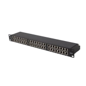 PATCH PANEL 48 PORT 1U 19" KAT.6 FTP EKRANOWANY CZARNY LANBERG