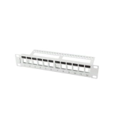 PATCH PANEL PUSTY 12 PORT 1U 10" Z ORGANIZEREM DO MODUŁÓW KEYSTONE SZARY LANBERG
