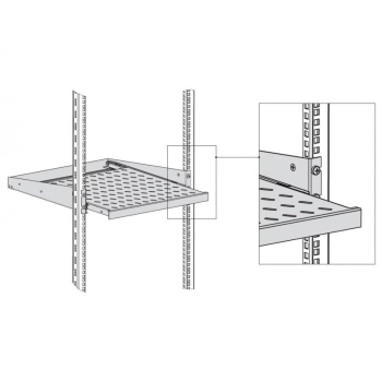 Półka ruchoma 555 mm mocowana na 2 belkach - szara ZPAS-104004