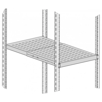Półka regulowana 500-900 mm mocowana na 4 belkach - czarna ZPAS-104044