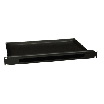 Panel szczotkowy 19" 1U z płytą wsporczą  czarny ZPAS