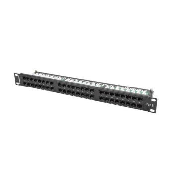 PATCH PANEL 48 PORT 1U 19" KAT.6 UTP CZARNY LANBERG