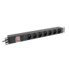 LISTWA ZASILAJĄCA RACK PDU 19" LANBERG 1U 10A 7X 230V PL 2M CZARNA C14