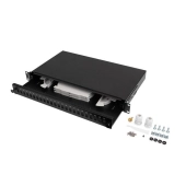 PRZEŁĄCZNICA ŚWIATŁOWODOWA LANBERG 24XSC SIMPLEX / 24XLC DUPLEX RACK 19" 1U CZARNA + AKCESORIA