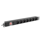 LISTWA ZASILAJĄCA RACK PDU 19" LANBERG 1U 10A 7X 230V PL 2M CZARNA C14