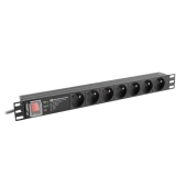 LISTWA ZASILAJĄCA RACK PDU PRO 19" LANBERG 1U 16A 7X 230V PL SPD-3MP 2M CZARNA