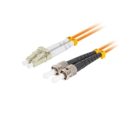 PATCHCORD ŚWIATŁOWODOWY MM ST/UPC-LC/UPC DUPLEX 3.0MM OM2 50/125 LSZH 10M POMARAŃCZOWY LANBERG