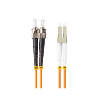 PATCHCORD ŚWIATŁOWODOWY MM ST/UPC-LC/UPC DUPLEX 3.0MM OM2 50/125 LSZH 15M POMARAŃCZOWY LANBERG-105450