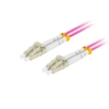 PATCHCORD ŚWIATŁOWODOWY MM LC/UPC-LC/UPC DUPLEX 3.0MM OM4 50/125 LSZH 1M FIOLETOWY LANBERG