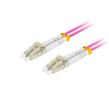 PATCHCORD ŚWIATŁOWODOWY MM LC/UPC-LC/UPC DUPLEX 3.0MM OM4 50/125 LSZH 1M FIOLETOWY LANBERG