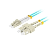 PATCHCORD ŚWIATŁOWODOWY MM LC/UPC-SC/UPC DUPLEX 3.0MM OM3 50/125 LSZH 5M AQUA LANBERG