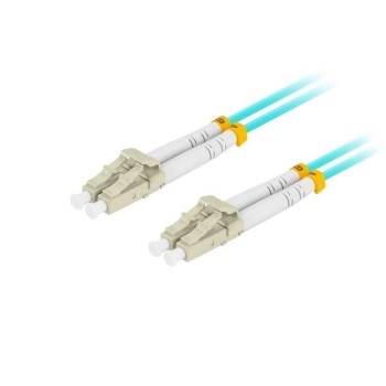 PATCHCORD ŚWIATŁOWODOWY MM LC/UPC-LC/UPC DUPLEX 3.0MM OM3 50/125 LSZH 1M AQUA LANBERG