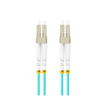 Patchcord światłowodowy wielomodowy, LC/PC-LC/PC, OM3 MM 50/125, LS0H, duplex | 0,5m Lanberg-109431