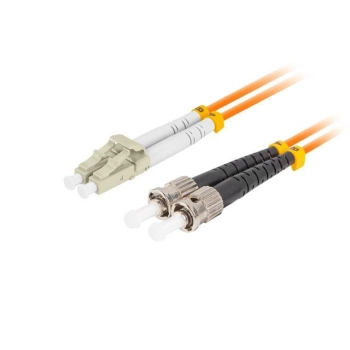 PATCHCORD ŚWIATŁOWODOWY MM ST/UPC-LC/UPC DUPLEX 3.0MM OM2 50/125 LSZH 15M POMARAŃCZOWY LANBERG