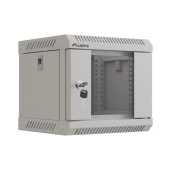 Szafa Instalacyjna Rack Wisząca 10" 4U 300x300 Szara Drzwi Przeszklone (Flat Pack) LANBERG