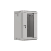 Szafa Instalacyjna Rack Wisząca 10" 9U 300x300 Szara Drzwi Przeszklone (Flat Pack) LANBERG