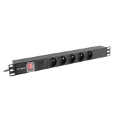 LISTWA ZASILAJĄCA RACK PDU 19" LANBERG 1U 16A 5X 230V PL 2M CZARNA