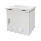 Zewnętrzna szafka rack IP55, wisząca 19" 6U 600x450, 4 belki nośne, 4 przepusty kablowe, kolor szary ALANTEC