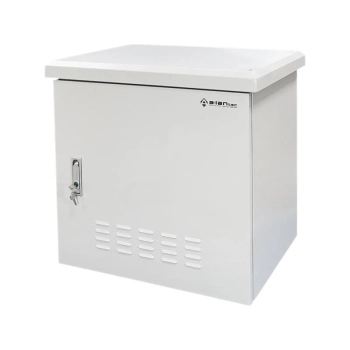 Zewnętrzna szafka rack IP55, wisząca 19" 6U 600x450, 4 belki nośne, 4 przepusty kablowe, kolor szary ALANTEC