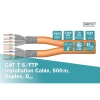 Kabel instalacyjny dupleksowy DIGITUS kat.7, S/FTP, Dca, AWG 23/1, LSOH, 500m, pomarańczowy, szpula-120570