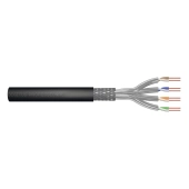 Kabel instalacyjny zewnętrzny suchy DIGITUS kat.7,S/FTP, Fca, AWG 23/1, PE, 500m, czarny, szpula