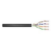 Kabel instalacyjny zewnętrzny żelowany DIGITUS kat.5e, U/UTP, AWG 24/1, PE, 100m, czarny