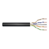 Kabel instalacyjny zewnętrzny żelowany DIGITUS kat.6, U/UTP, AWG 23/1, PE, 305m, czarny, szpula