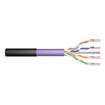 Kabel instalacyjny zewnętrzny suchy DIGITUS kat.6,U/UTP, Eca, AWG 23/1, PE, 500m, czarny, szpula