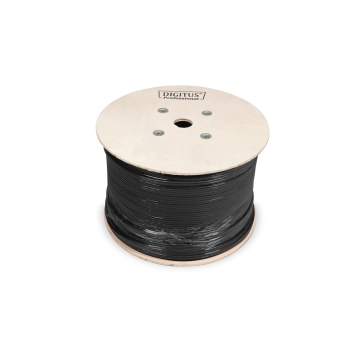 Kabel instalacyjny zewnętrzny suchy DIGITUS kat.7, S/FTP, AWG 23/1, PE/LSOH, 1000m, czarny-120503