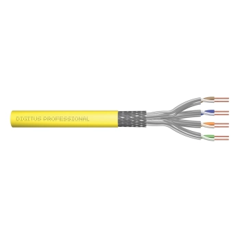 Kabel instalacyjny DIGITUS kat.7A, S/FTP, Dca, AWG 22/1, LSOH, 500m, żółty, szpula