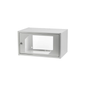 Szafa sieciowa wisząca 19" 6U rack 550x350, drzwi szyba, szary, niedzielona, złożona, 30kg