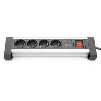 Listwa zasilająca biurowa 45° 4 gniazda 2x USB (5 V/ 2 A) z możliwością obrotu o 290°-121302