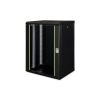 Szafa sieciowa wisząca Unique 19" 16U rack 600x450, drzwi szyba, czarny, niedzielona, złożona, 100kg