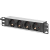 Listwa zasilająca PDU 10" Rack 4x gniazdo schuko,2.0m, 1x wtyk schuko, 16A, aluminiowa