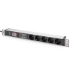 Listwa zasilająca PDU 19" Rack, 5x unisch., 2.0m, 1x wtyk unisch,16A, zab. przepięciowe+filtr+wł/wył