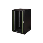 Szafa sieciowa wisząca Unique 19" 20U rack 600x600, drzwi szyba, czarny, niedzielona, złożona, 100kg